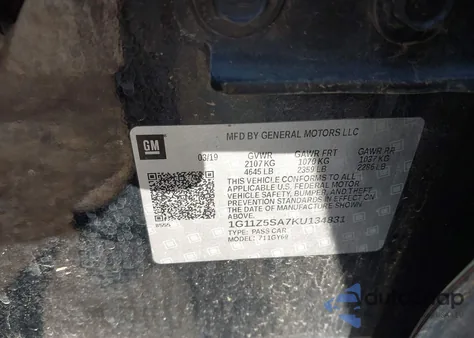 2019 Chevrolet Impala Lt z USA, uszkodzony, nr VIN 1G11Z5SA7KU134831